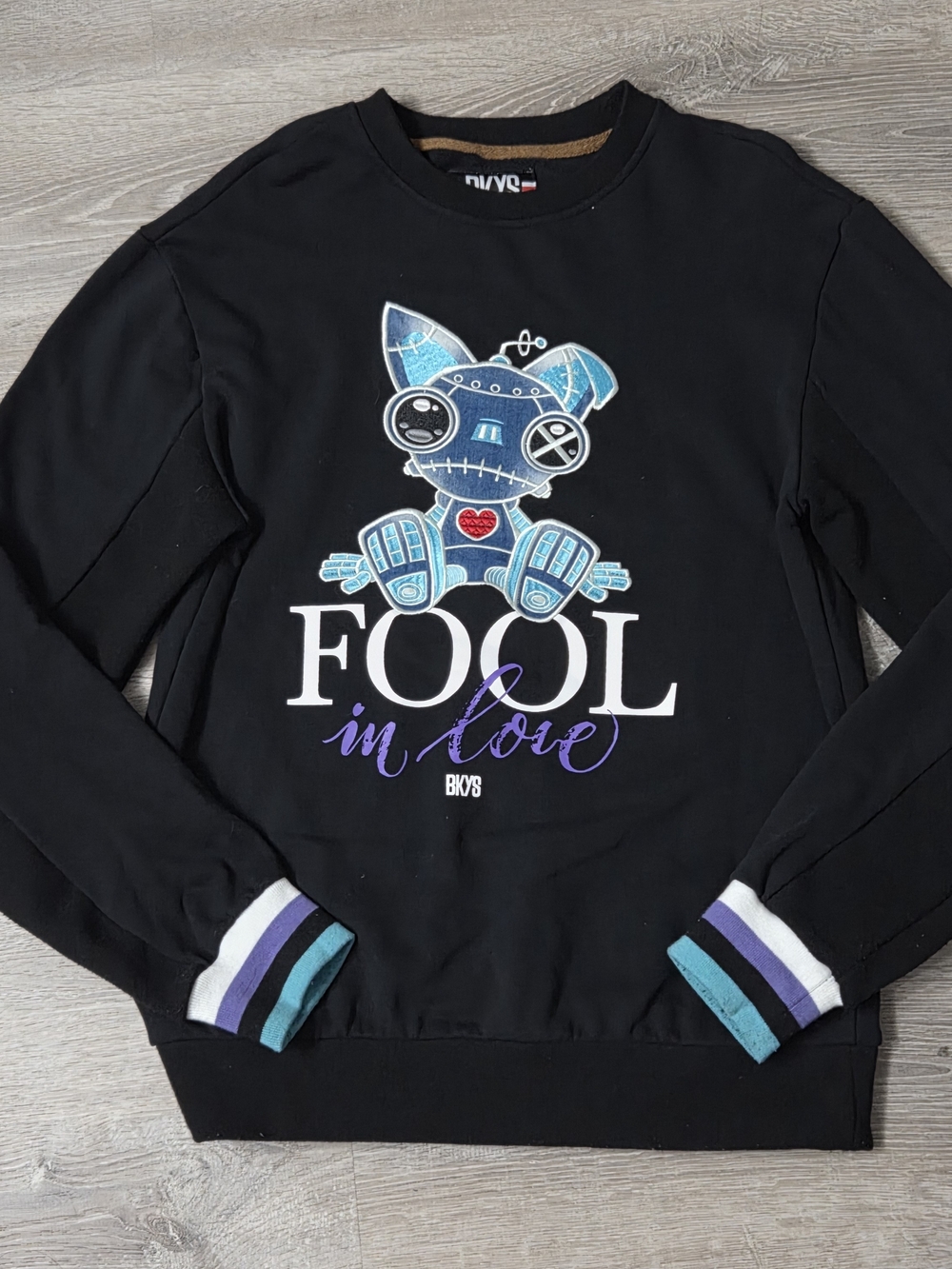 BKYS Black 'Fool in Love' Graphic Crewneck Sweater
